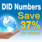 Save up to 37% or more when you purchase 21 or more DID Numbers from select countries.